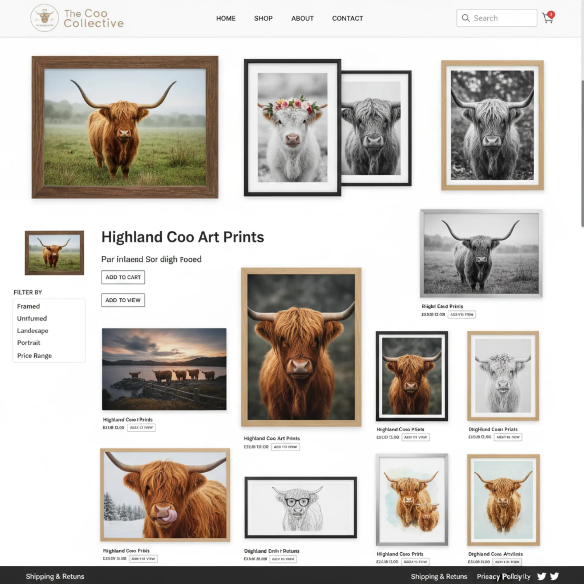 Highland Cow Art Store